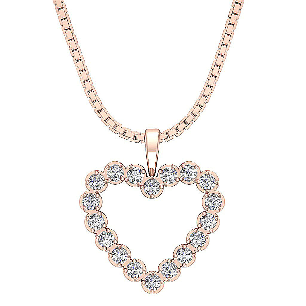 The Killian Gold Pave Set Heart Diamond Pendant
