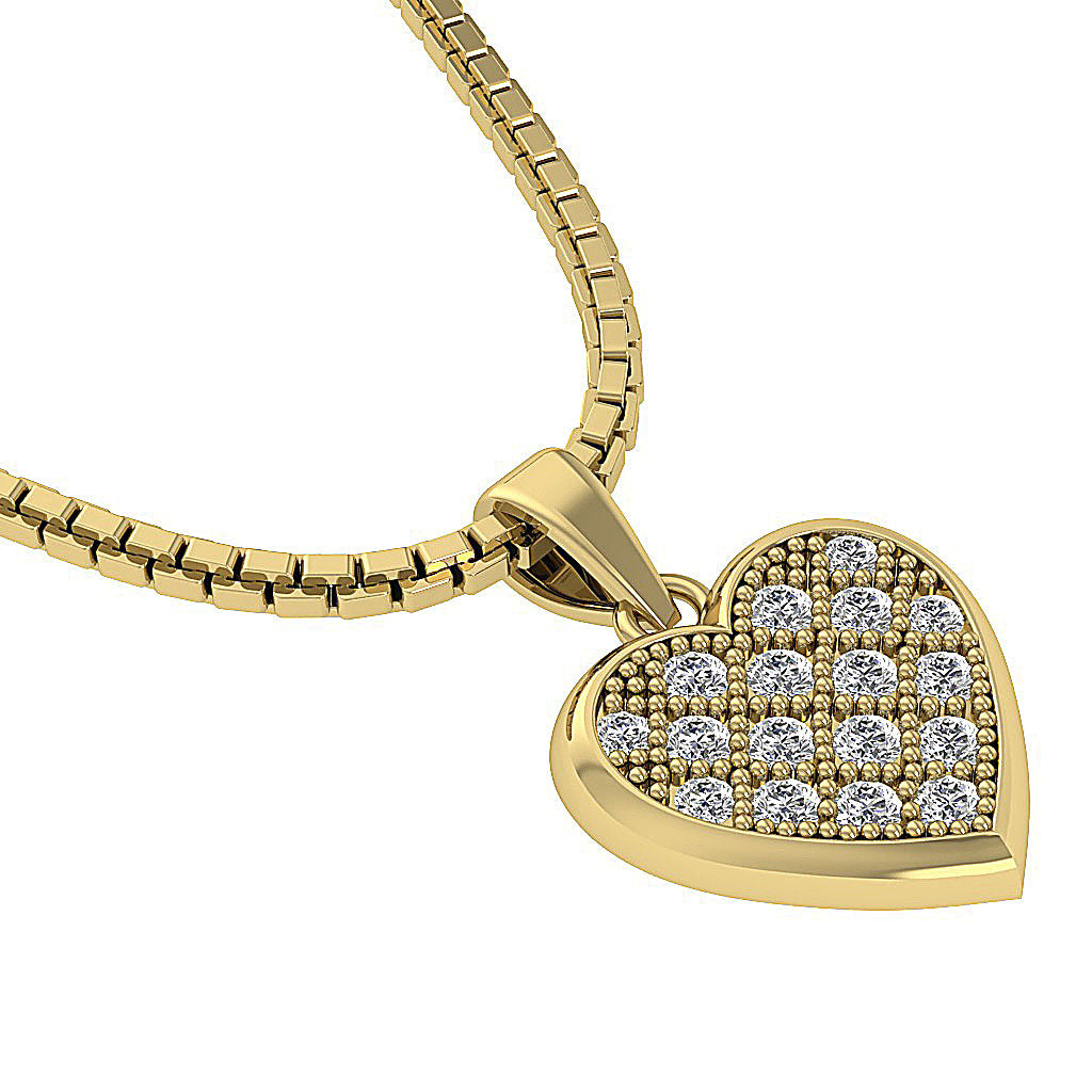 The Rachel Gold Diamond Beautiful Studded Heart Pendant