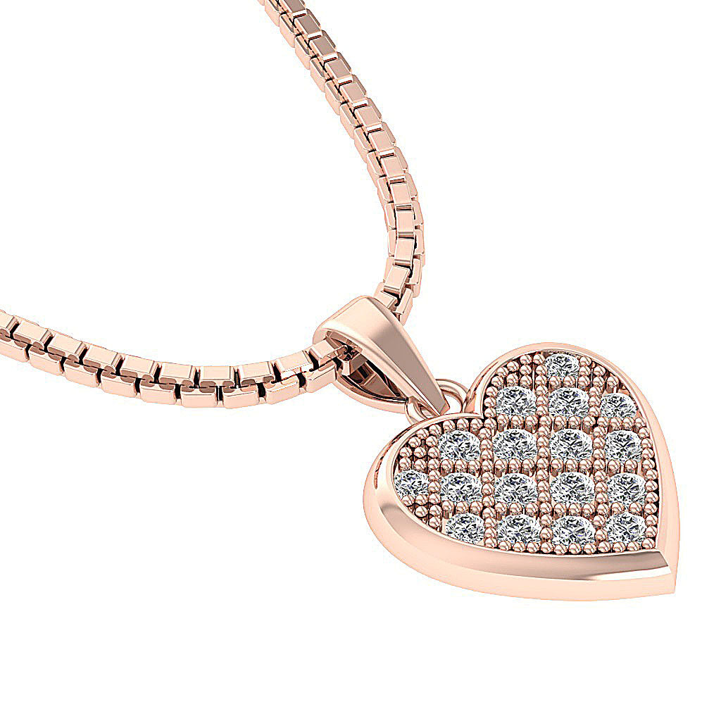 The Rachel Gold Diamond Beautiful Studded Heart Pendant