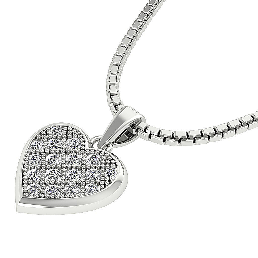 The Rachel Gold Diamond Beautiful Studded Heart Pendant