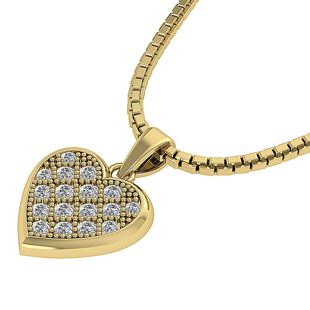 The Rachel Gold Diamond Beautiful Studded Heart Pendant