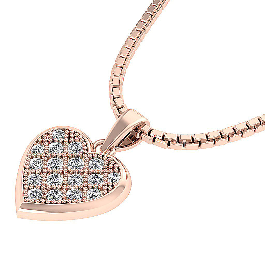 The Rachel Gold Diamond Beautiful Studded Heart Pendant
