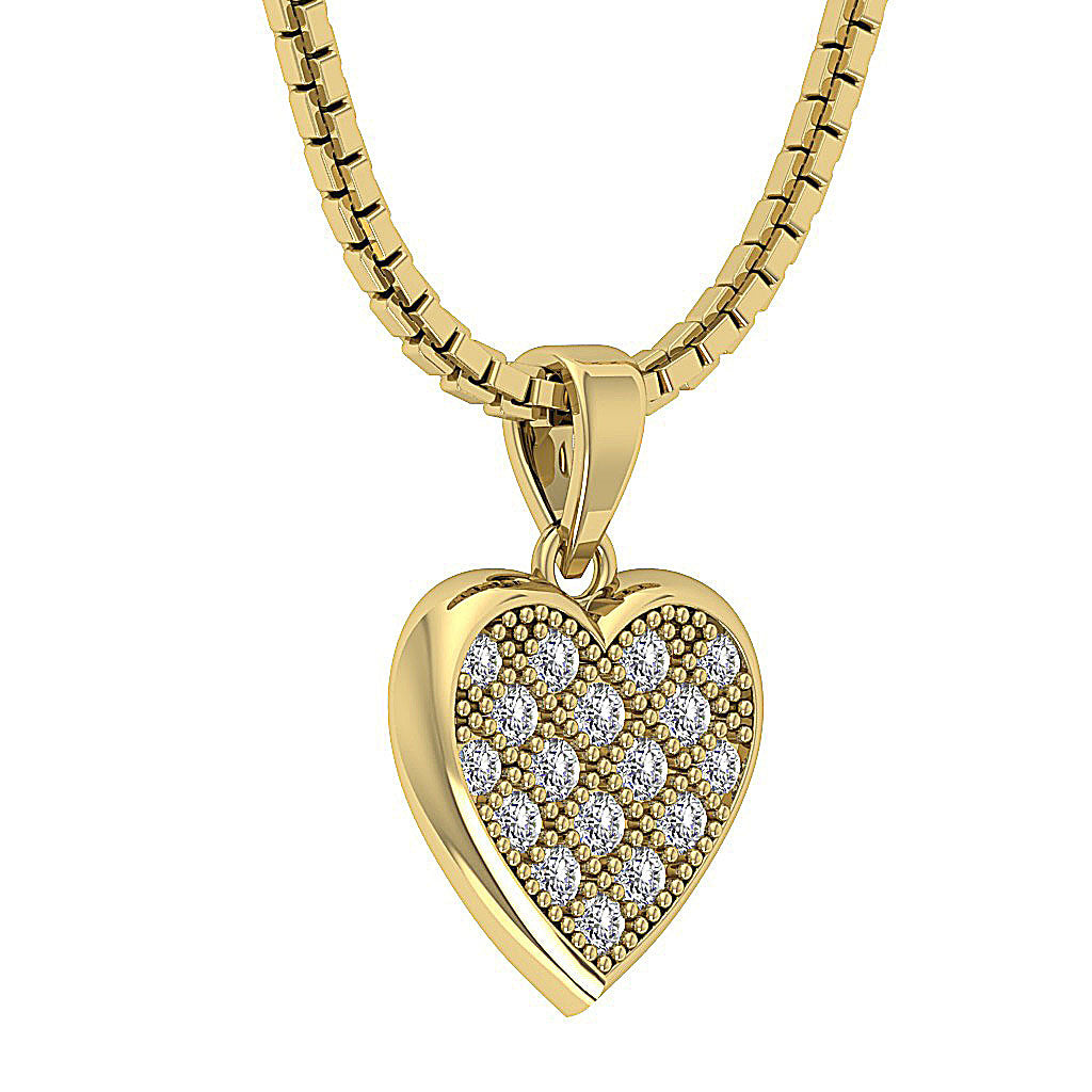 The Rachel 14K Rose Gold Round Cut Diamond Beautiful Studded Heart Pendant For Her