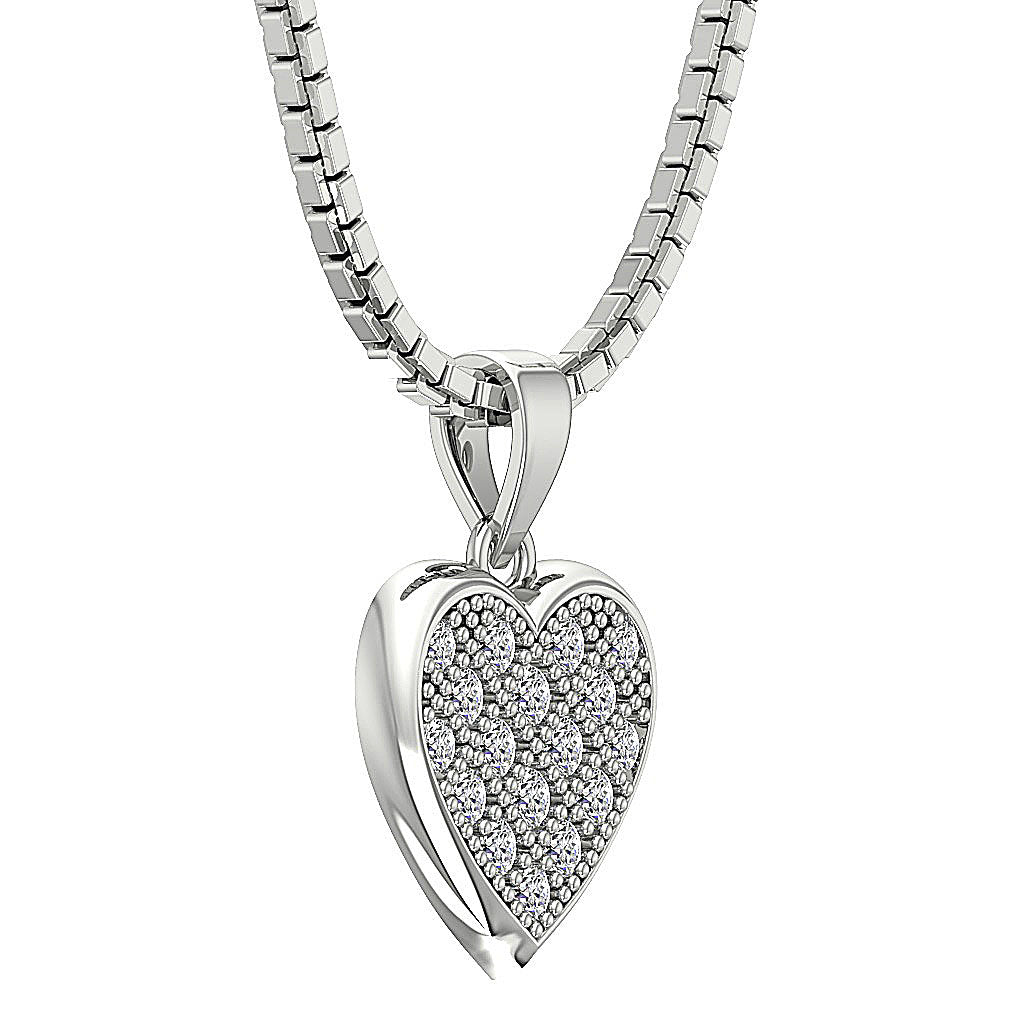 The Rachel Gold Diamond Beautiful Studded Heart Pendant