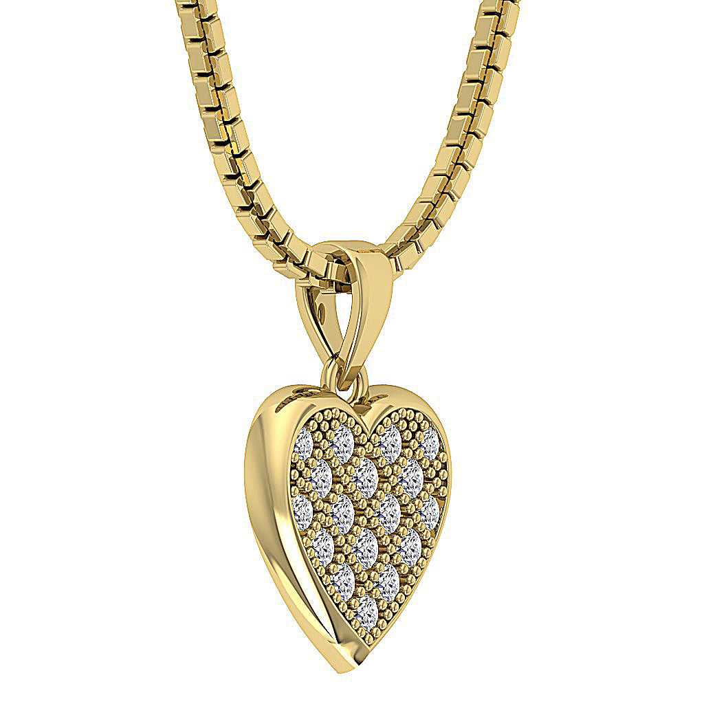 The Rachel Gold Diamond Beautiful Studded Heart Pendant