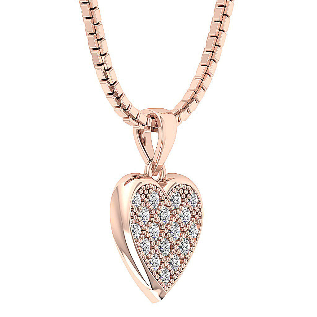 The Rachel Gold Diamond Beautiful Studded Heart Pendant