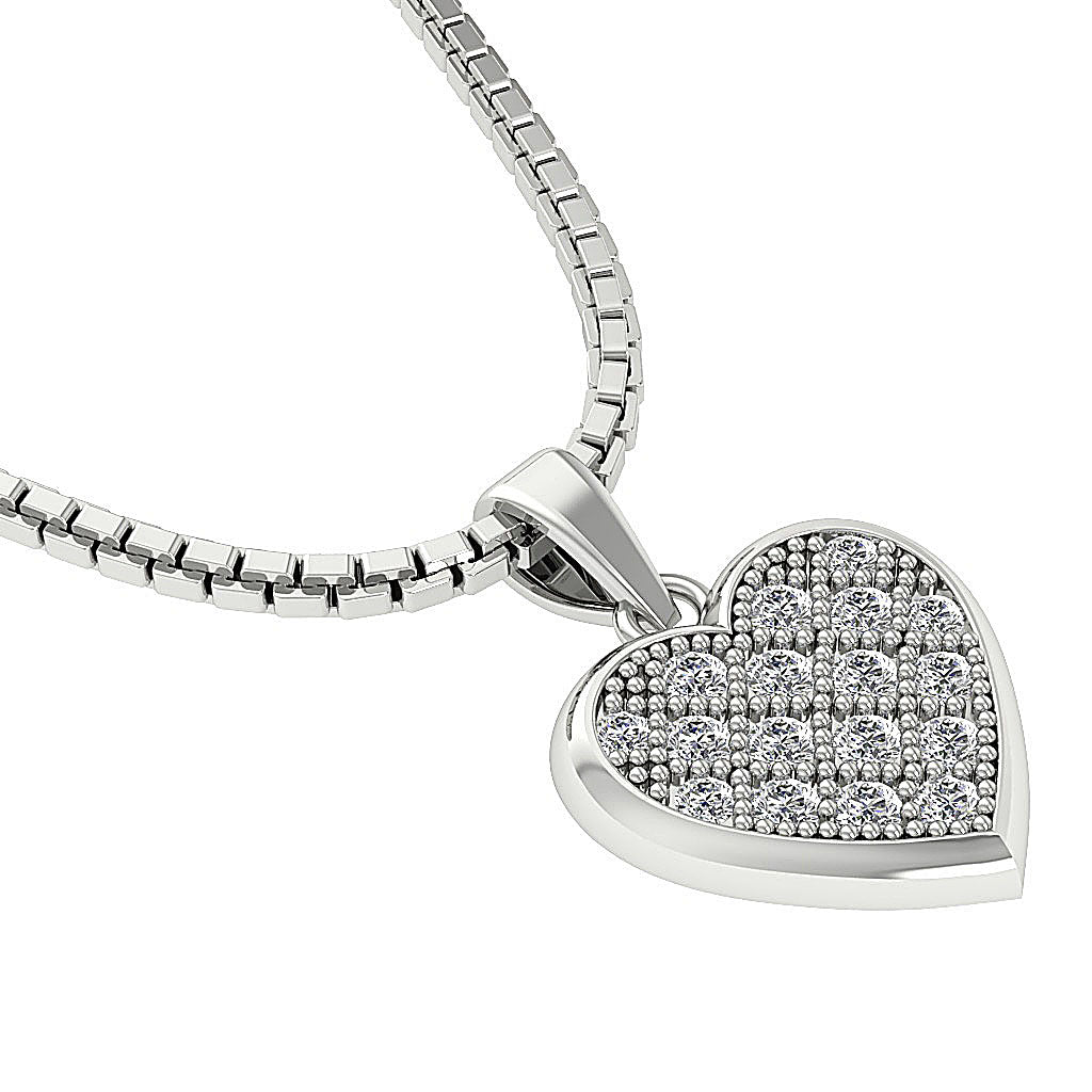 The Rachel Gold Diamond Beautiful Studded Heart Pendant