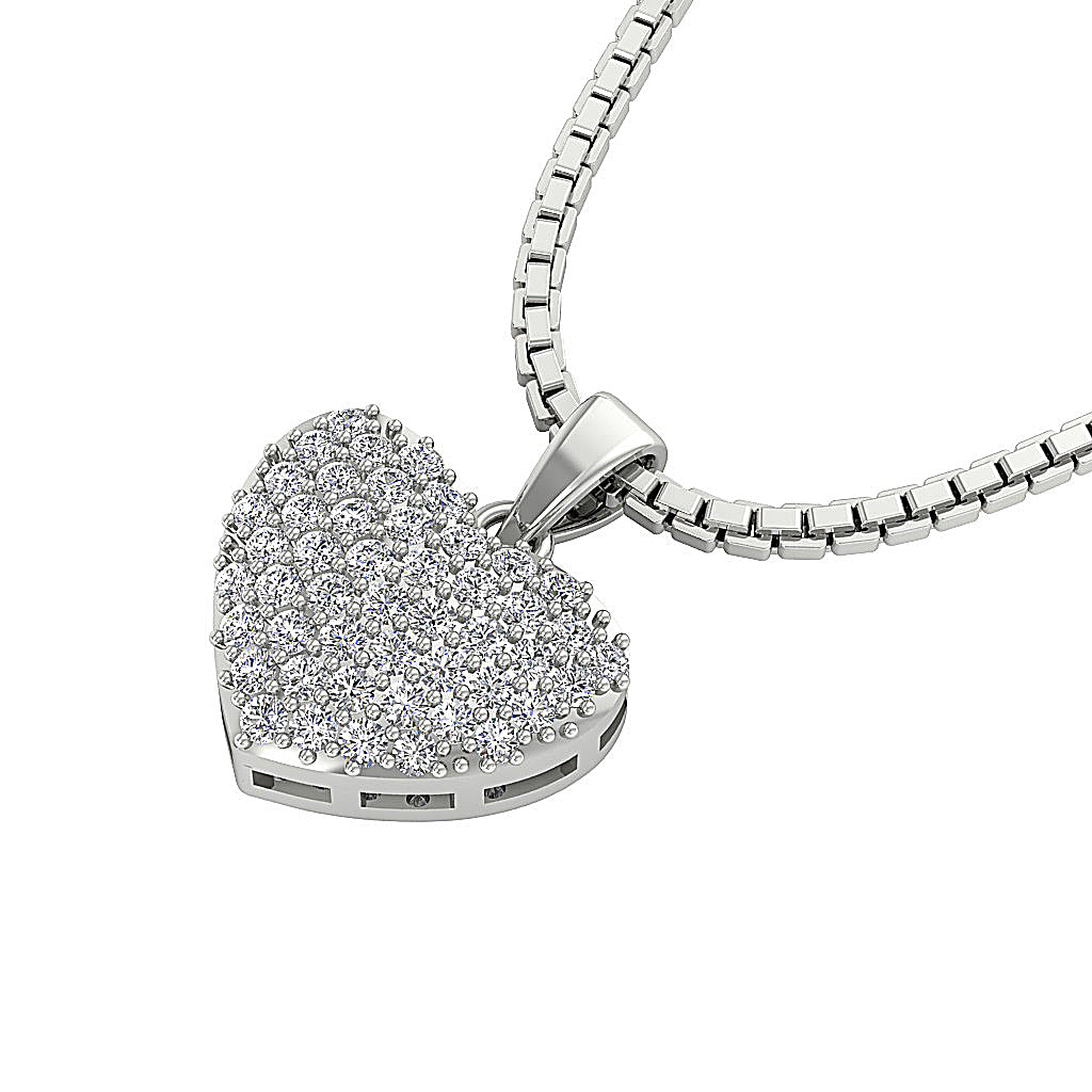 The Saint Love Of Heart Pendant necklace White Gold With Diamond For Her