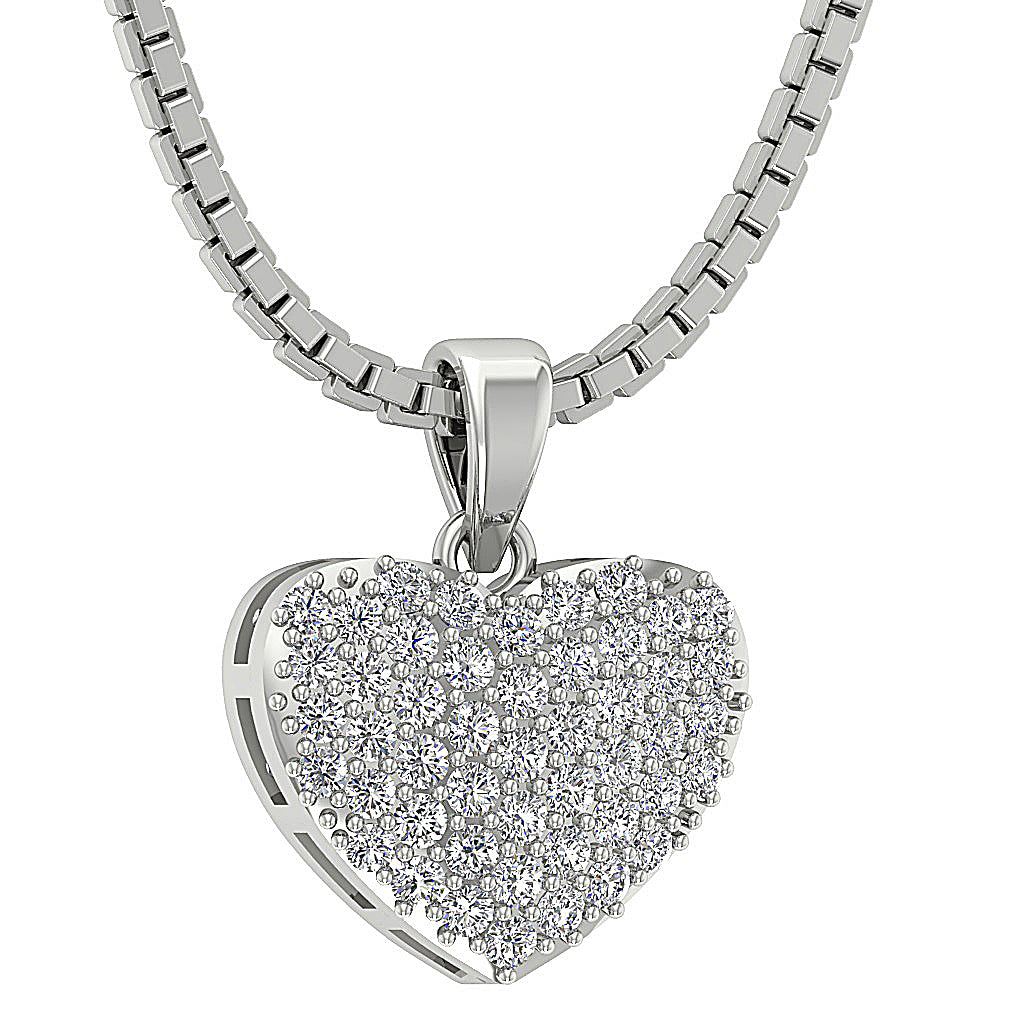 The Saint Love Of Heart Pendant necklace White Gold With Diamond For Her