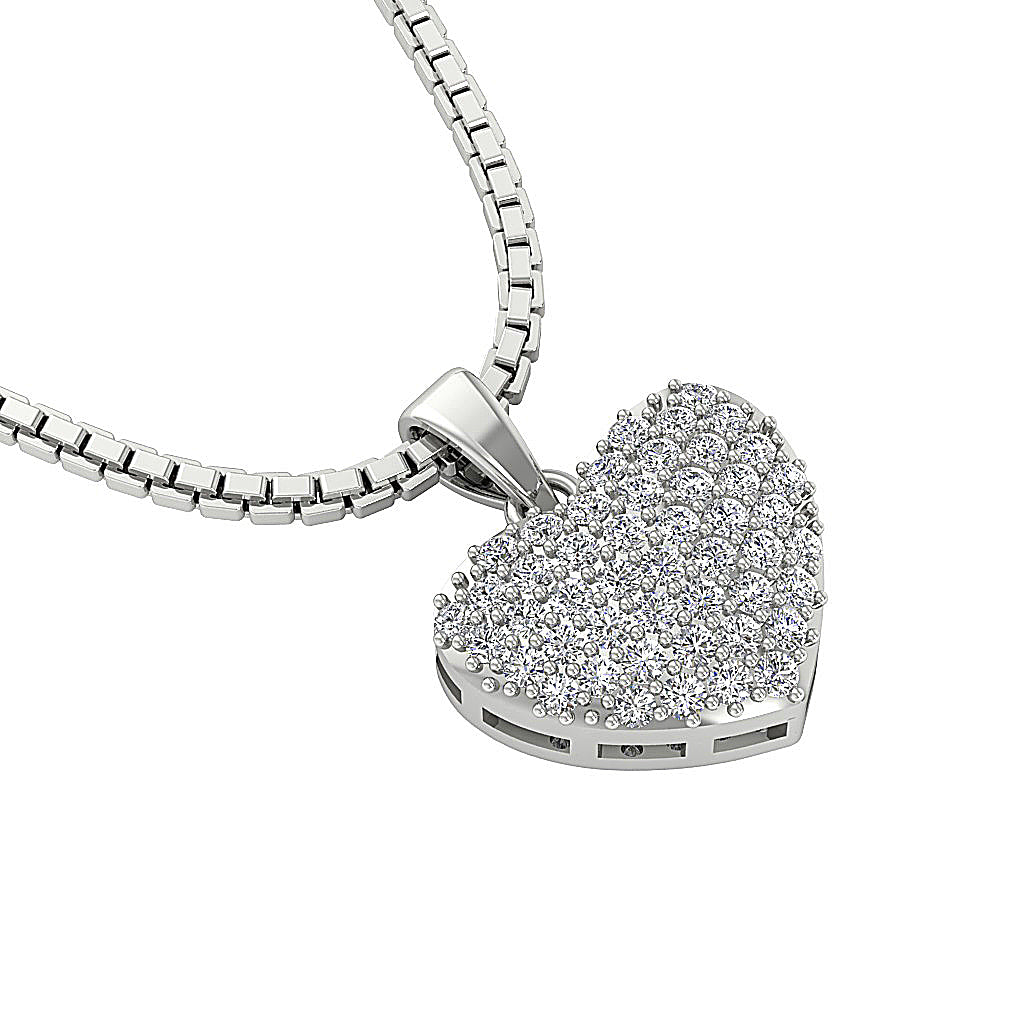 The Saint Love Of Heart Pendant necklace White Gold With Diamond For Her