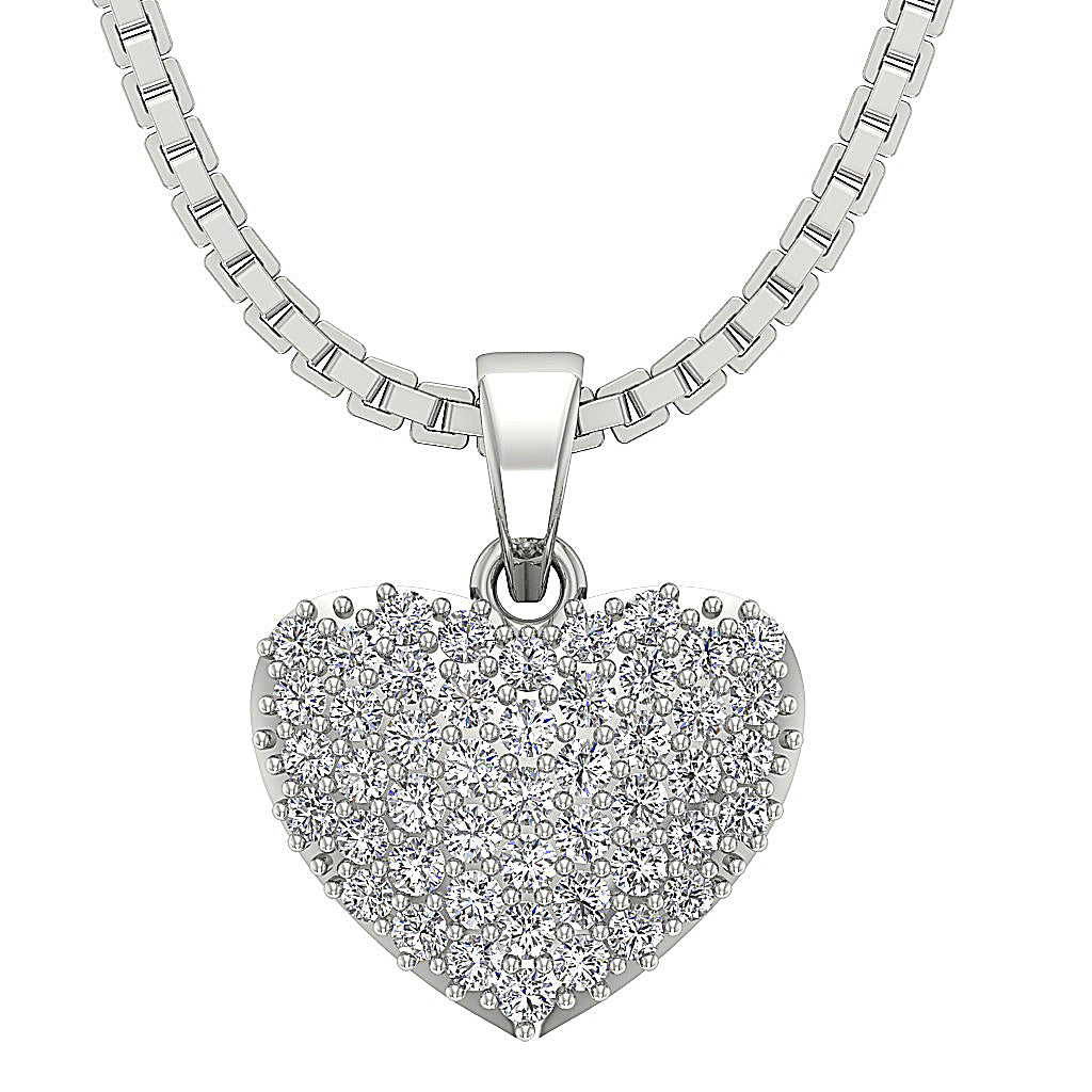 The Saint Love Of Heart Pendant necklace White Gold With Diamond For Her