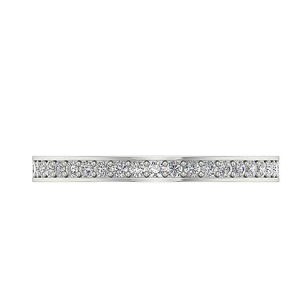 Anniversary Ring Round Diamond I1 G 0.35 Carat 14K Solid Gold Pave Set