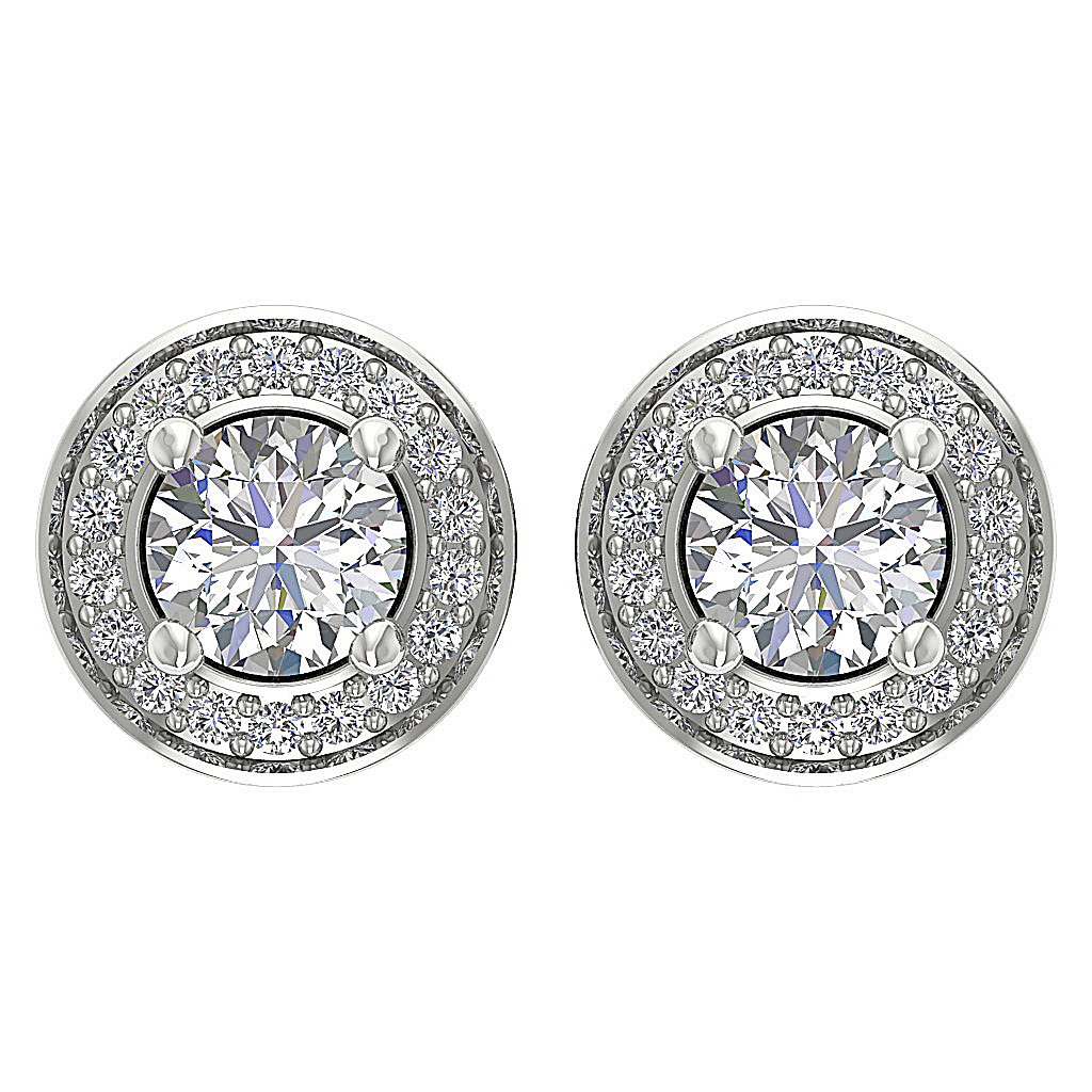 14k Solid Gold Natural Diamond VS1/SI1/I1 G 1.50 Ct Removable Jacket Studs Earrings