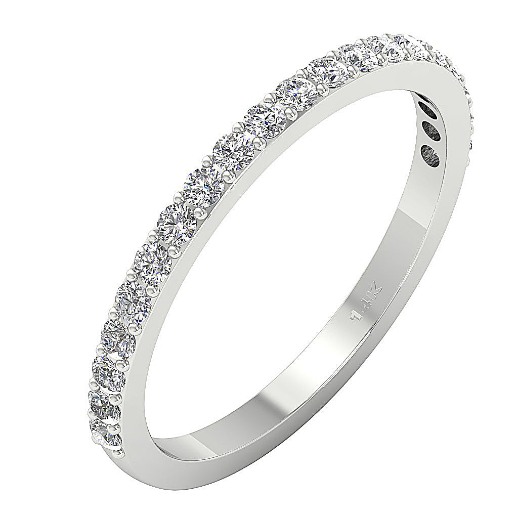 14K Solid Gold Designer Wedding Ring Natural Diamond I1 G 0.55 Ct Prong Set