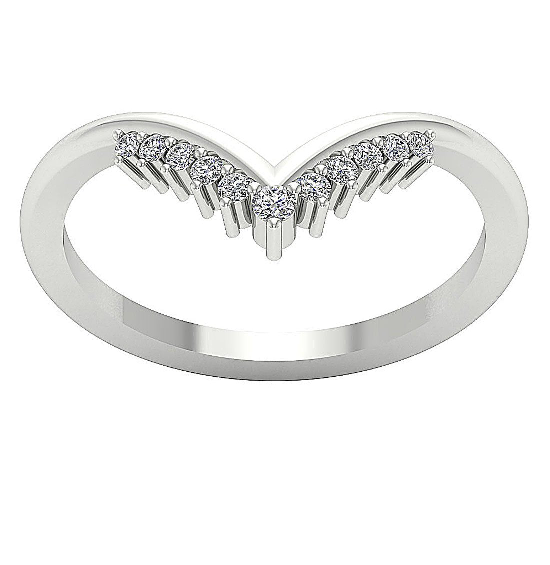 Natural Diamond Designer Engagement Ring SI1 G 0.15 Ct 14K White Gold Prong Set 9.35 MM