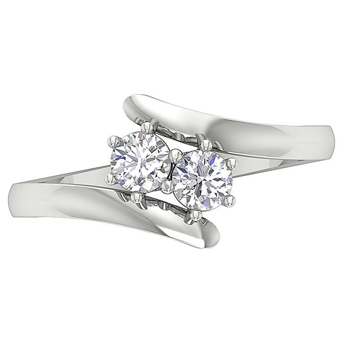 14k White Yellow Rose Gold Forever Us Two Stone Solitaire Engagement Ring SI1 G 0.60 Ct Natural Diamond