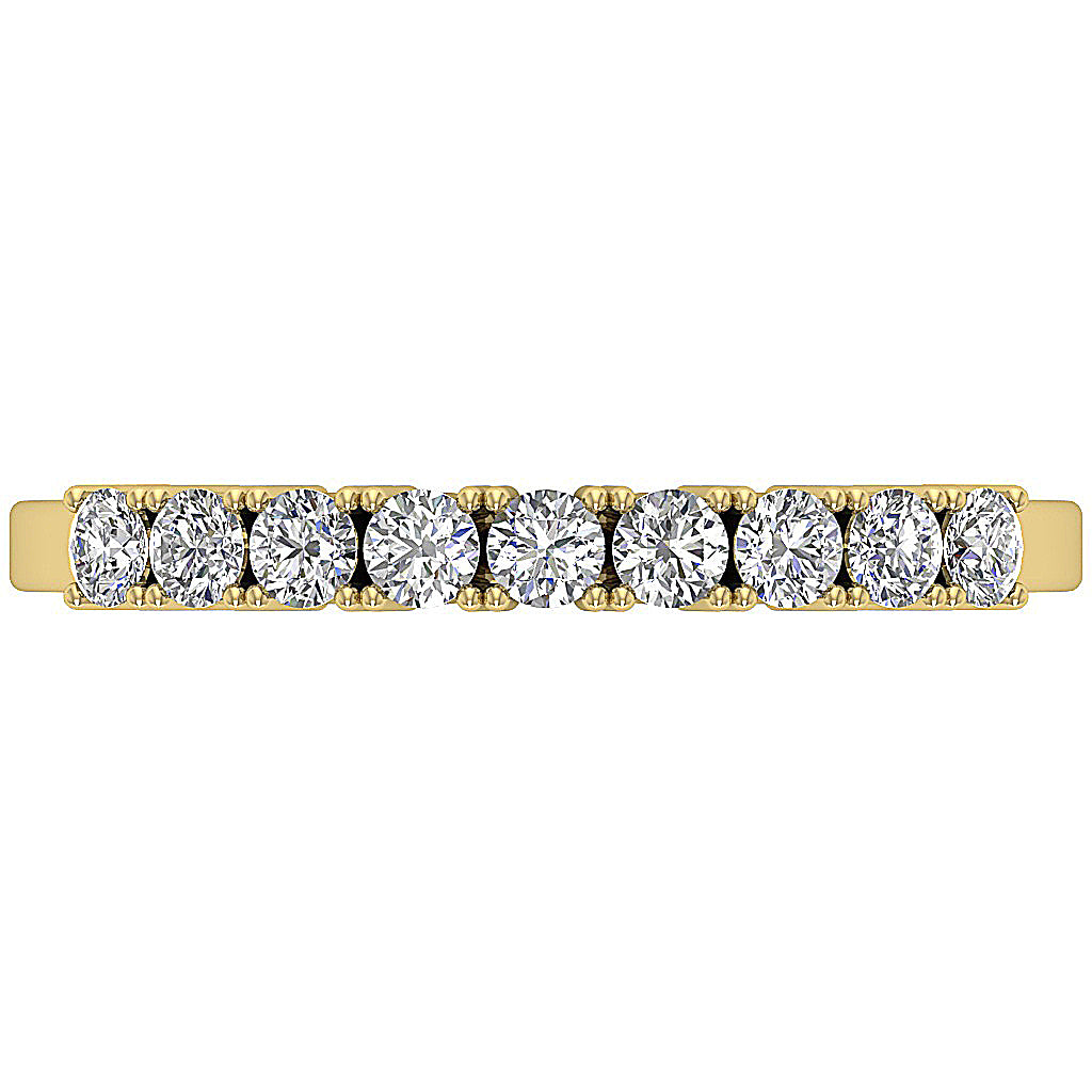 14K Yellow Gold Round Diamond Anniversary Ring I1 G 0.65 Ct Prong Set