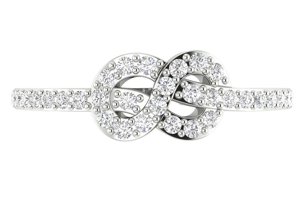 14K White Gold Designer Wedding Ring Genuine Diamond SI1 G 0.35 Ct Prong Set 5.80 MM