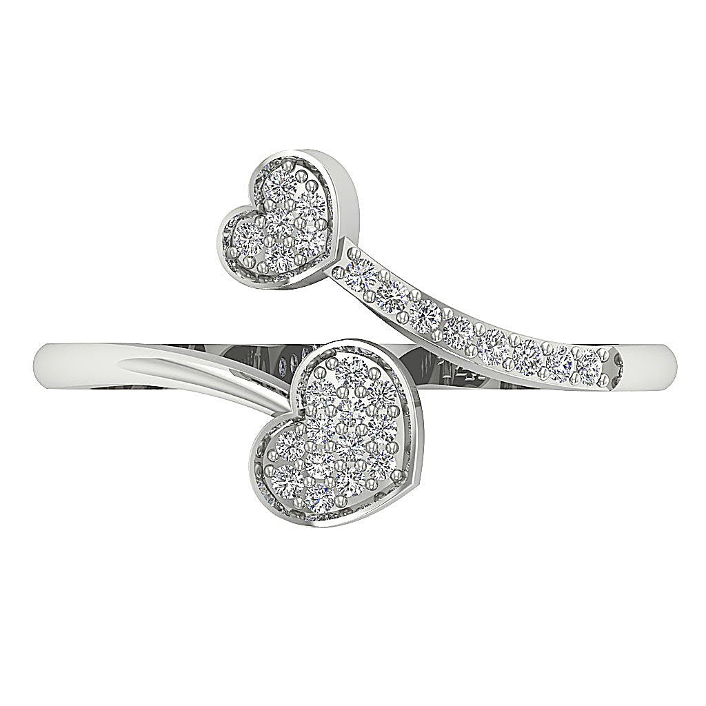 Natural Diamond Engagement Ring Open Prong Set VS1 E 0.20 Ct 14k Solid Gold 12.50 MM