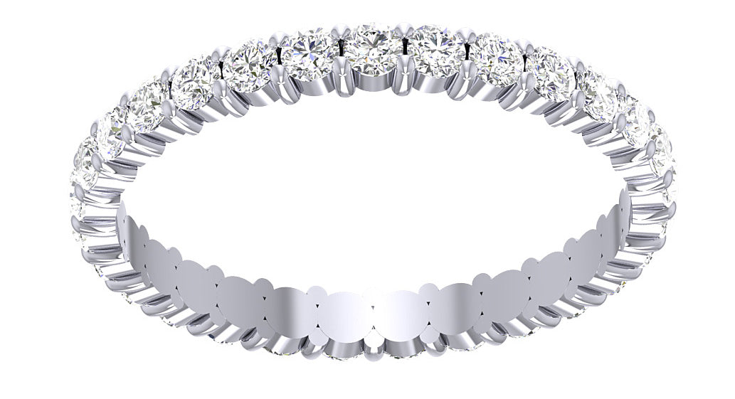 Stackable Eternity Diamond Ring I1 G 1.00 Carat Round Cut Prong Set 14K Gold