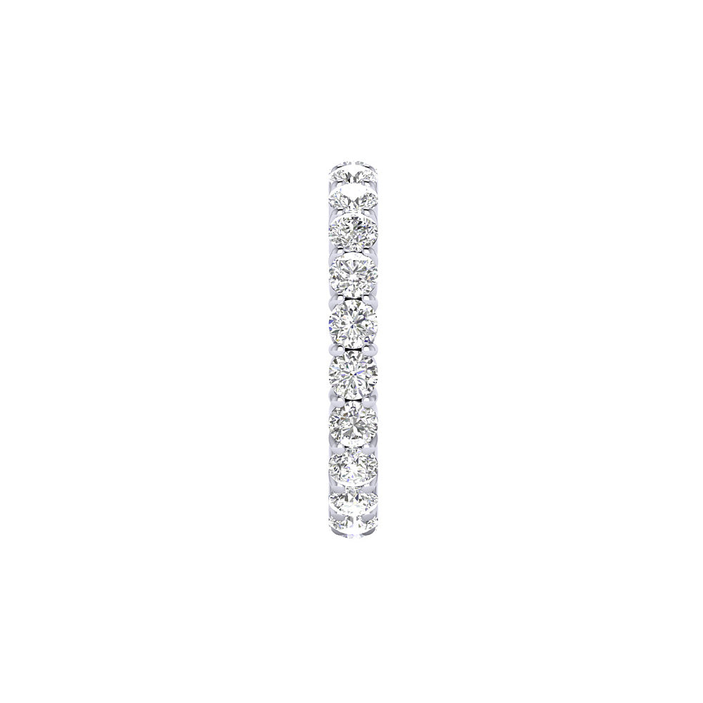 Round Cut Diamond I1 G 2.00 Carat Eternity Engagement Ring Prong Set 14k Rose Gold