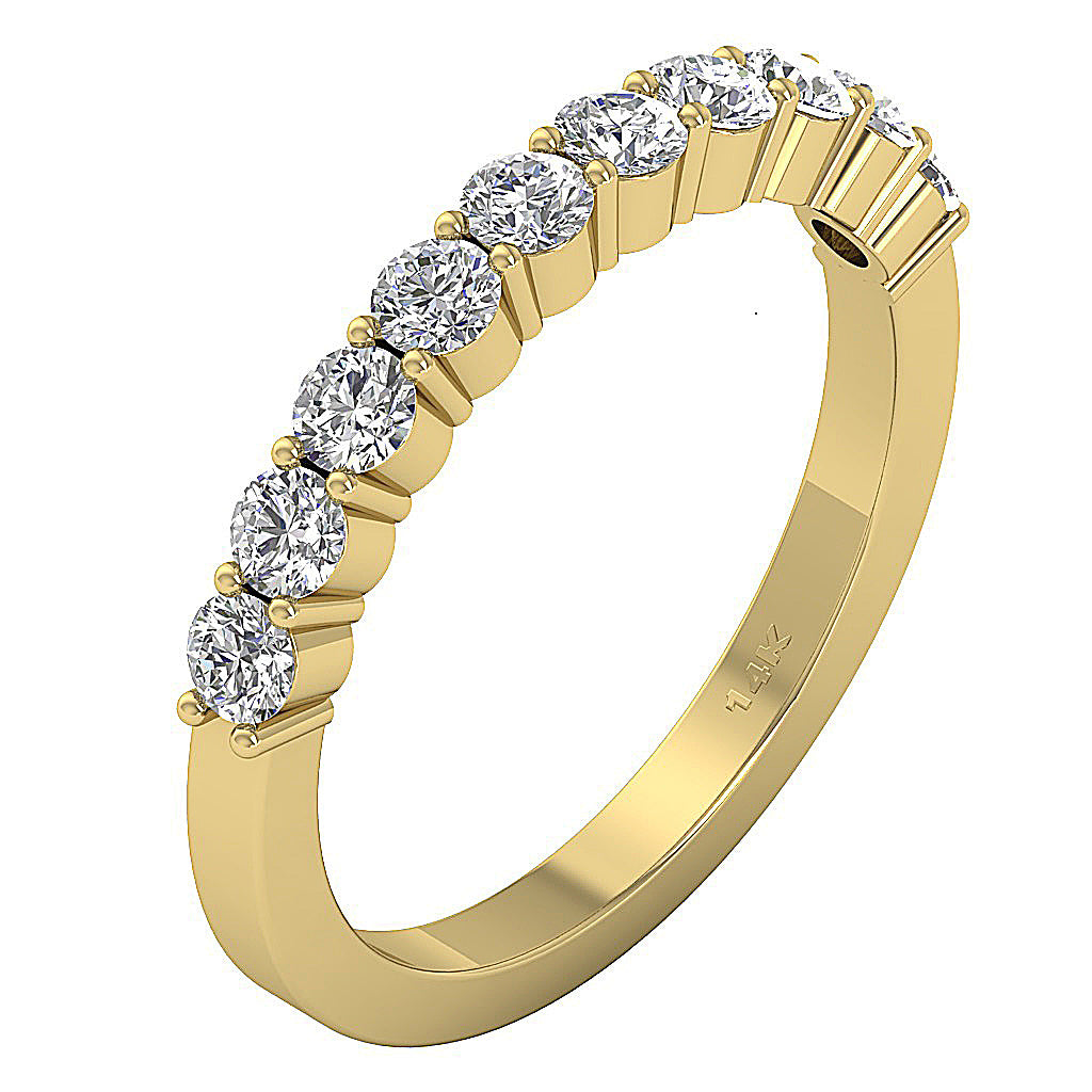 Wedding Ring I1 G 1.10 Ct Genuine Diamond 14K Yellow Gold Prong Set