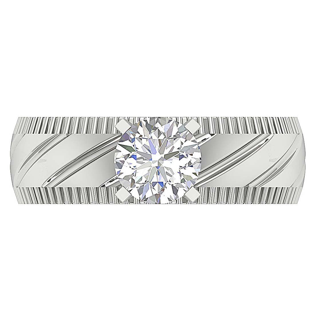 6.50 MM 14K White Gold Solitaire Wedding Ring Genuine Diamond I1 G 1.00 Carat Prong Set