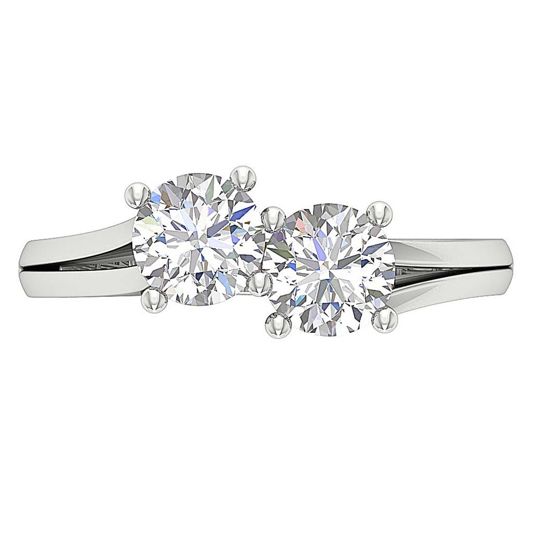 Forever Us Two Stone Solitaire Wedding Ring I1 G 1.60 Ct Genuine Diamond Prong Set 14k Solid Gold
