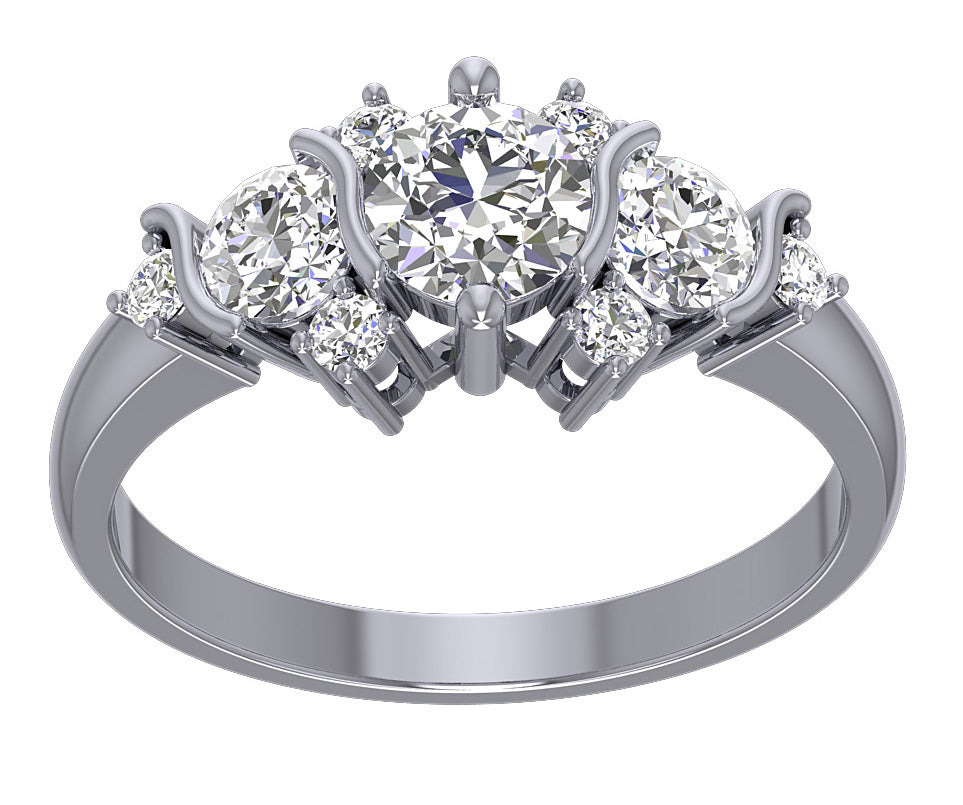 Genuine Diamond Designer Vintage Wedding Ring SI1 G 1.50 Ct 14k White Gold Prong Set