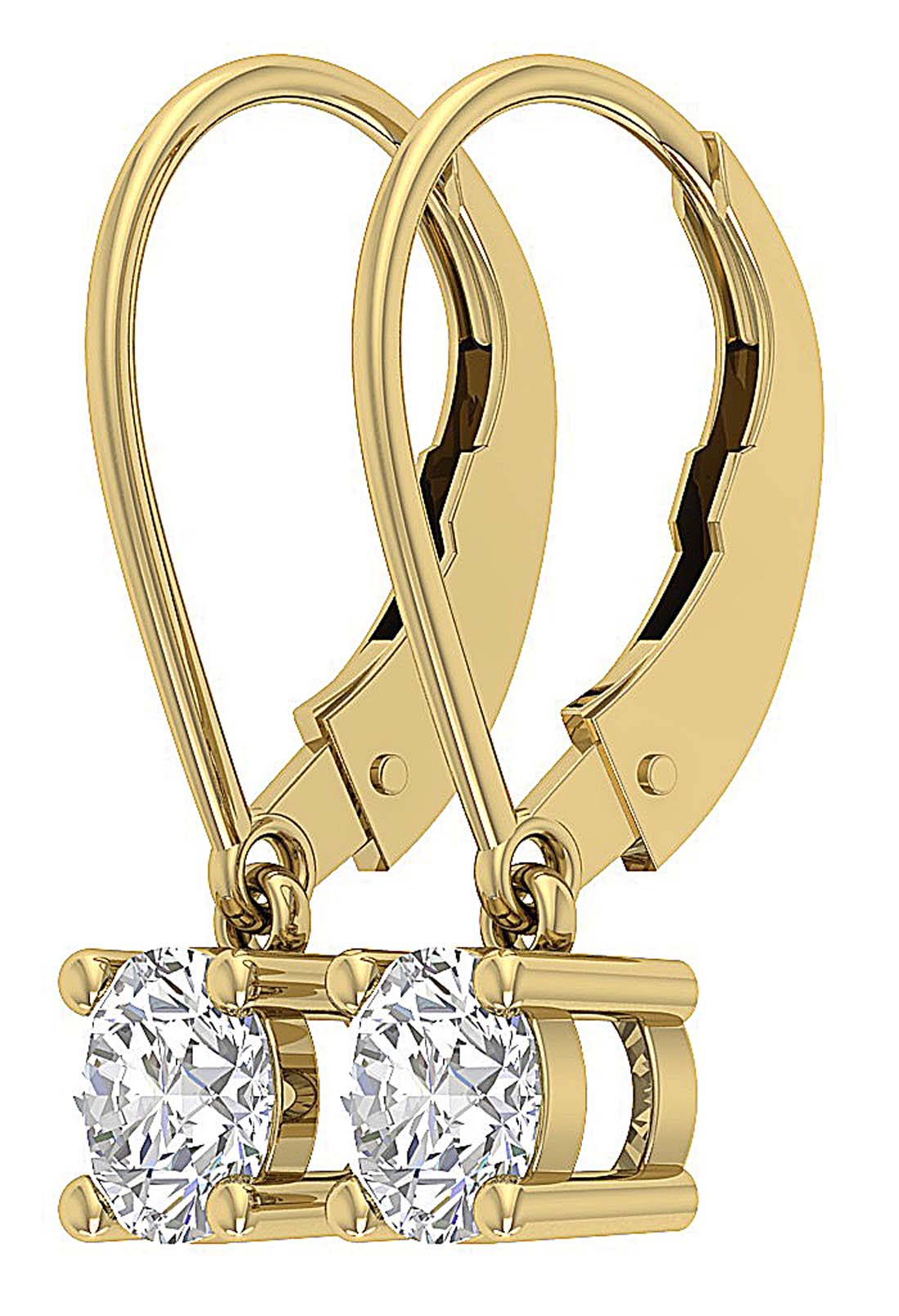 The Tucker 14K White Yellow Rose Gold Natural Diamond Solitaire Stud Earring 5.80 MM