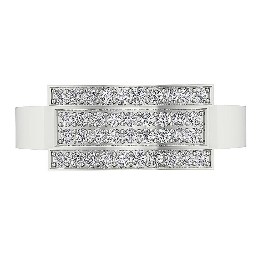 4 Row Wedding Ring I1 G 0.60 Ct Prong Set 14K White Yellow Rose Gold 8.10MM