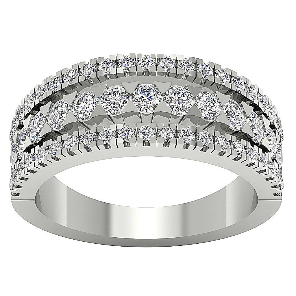 14K Solid Gold Designer Anniversary Ring Round Diamond I1 G 2.00 Ct Prong Set 8.65 MM