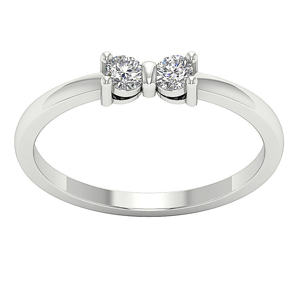 Engagement Prong Set Natural Diamond Ring Forever Us 2 Stone SI1 G 0.25 Ct