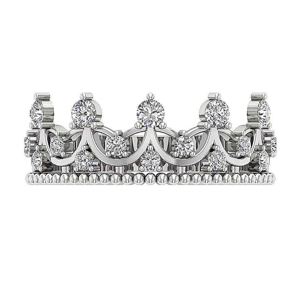 Prong Set I1 G 0.55Ct Round Diamond Anniversary Ring 14k White Yellow Rose Gold 8.30 MM
