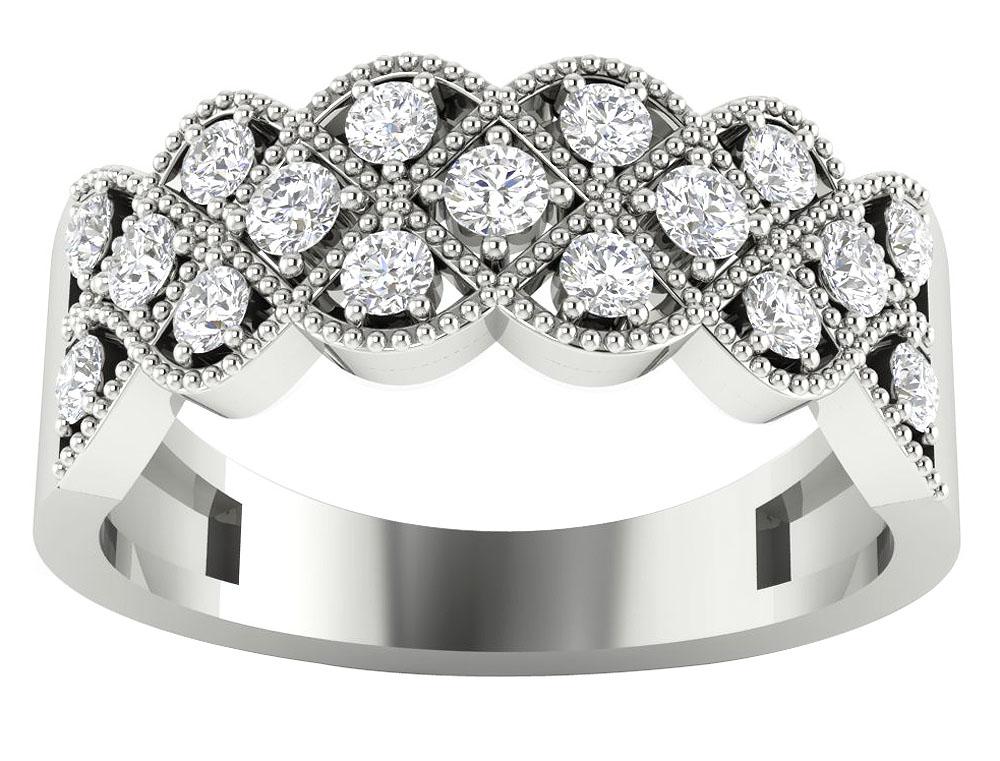 Rose Gold Fashion Round Diamond Ring Prong Set SI1 G 0.70 Ct 7.80 MM