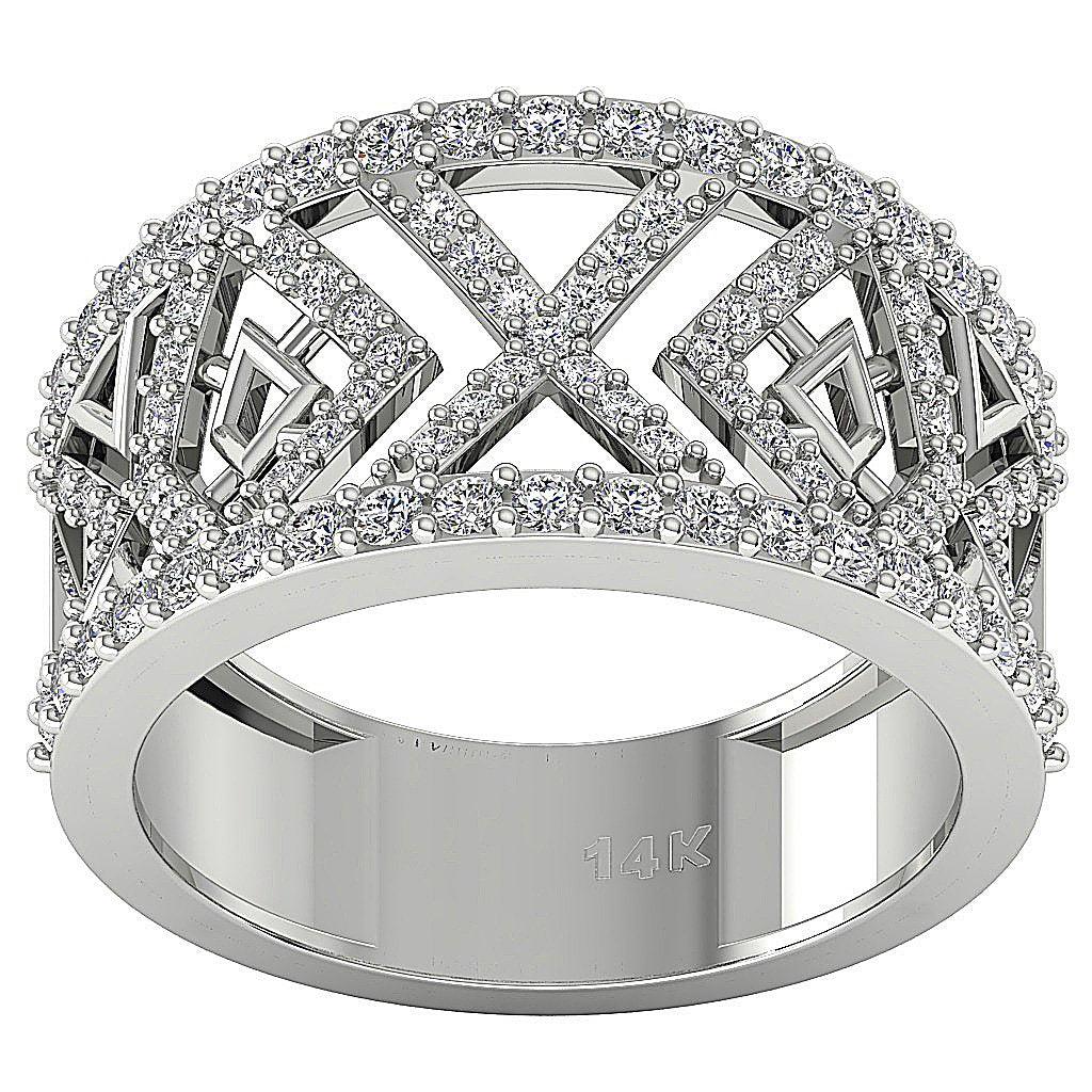 Round Diamond Anniversary Ring SI1 G 1.00 Ct 14k Solid Gold Prong Set 11.60 MM