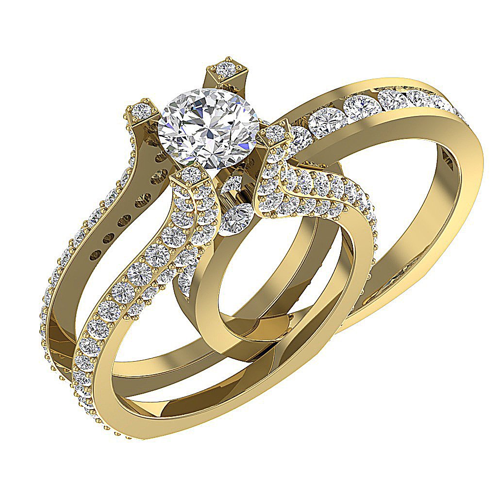 Round Diamond 14K Solid Gold Halo Bridal Anniversary Ring Prong Channel Set I1 G 3.75 Carat