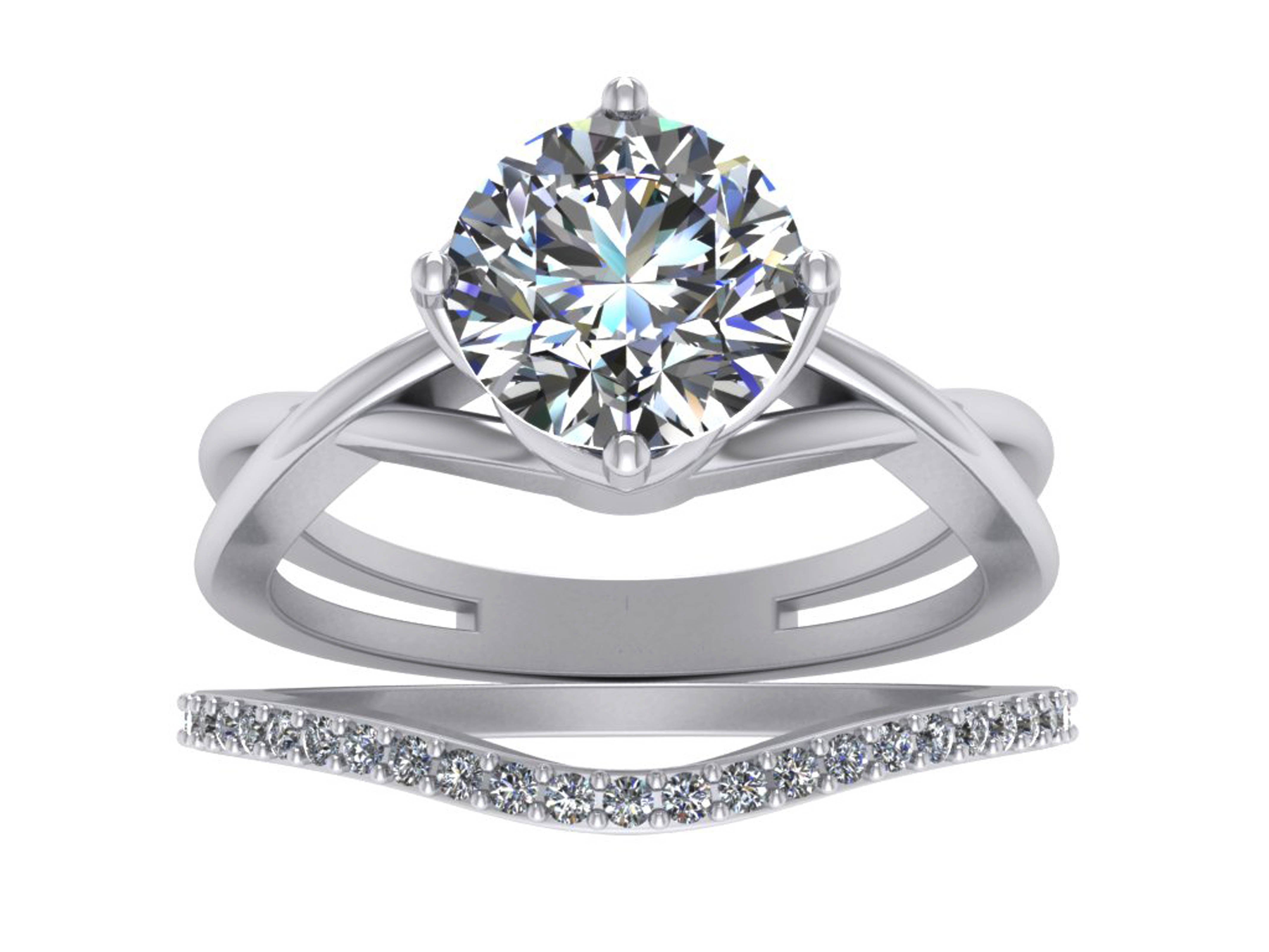 Matching Engagement Ring And Wedding Band Sets I1 G 1.30 Ct Natural Diamond 14K Gold