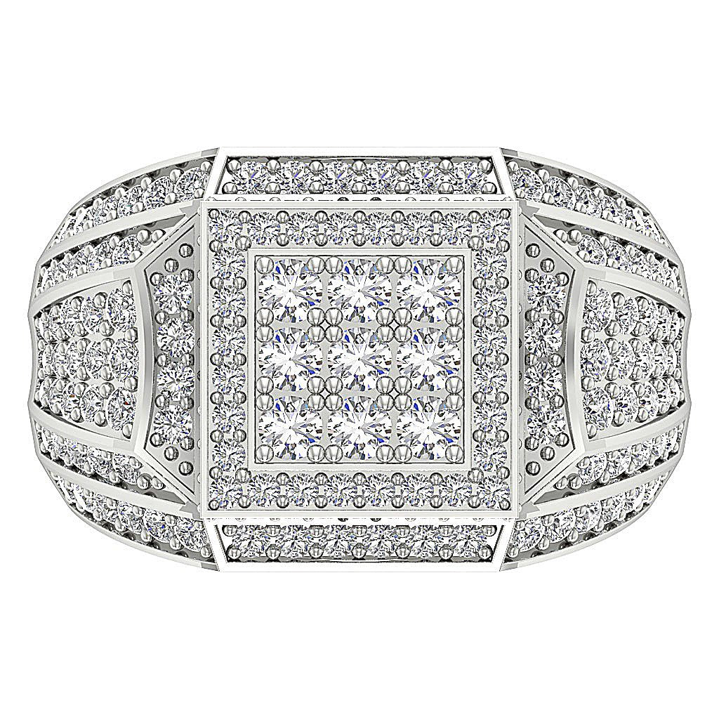 14k Solid Gold SI1/I1 G 2.55Ct Mens Wedding Ring Natural Diamond Prong Set Width 15.30MM