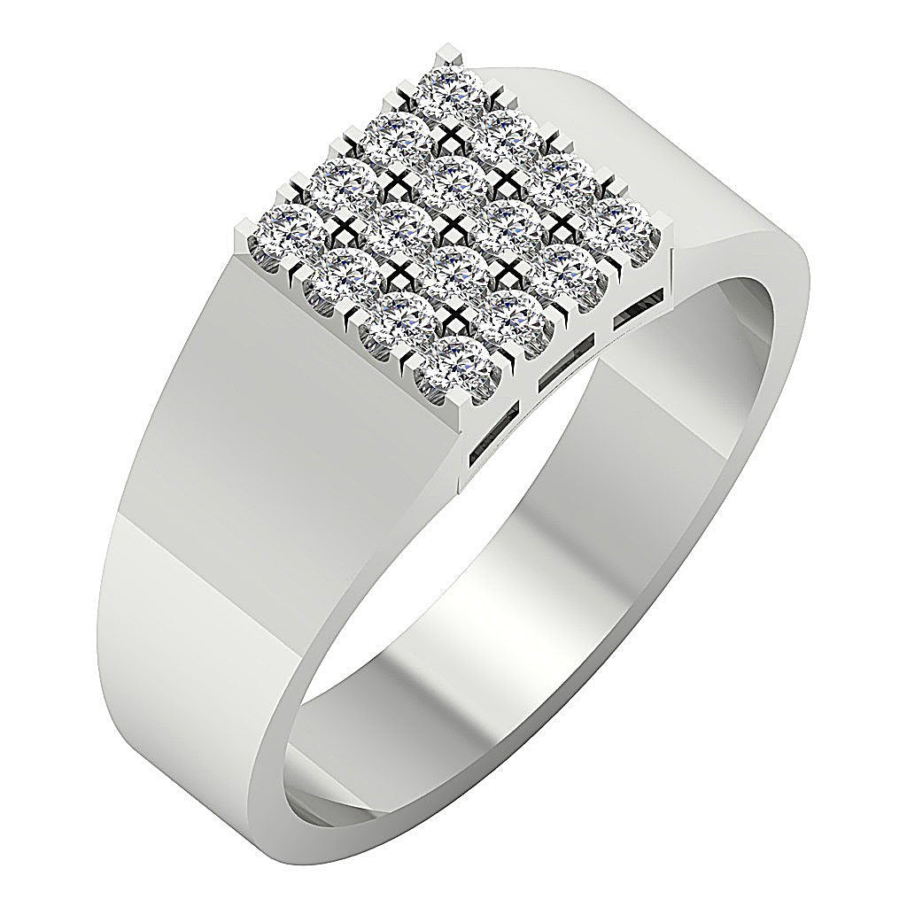 Mens Wedding Ring 14k Solid Gold SI1/I1 G 0.60Ct Natural Diamond Prong Set Width 9.00MM