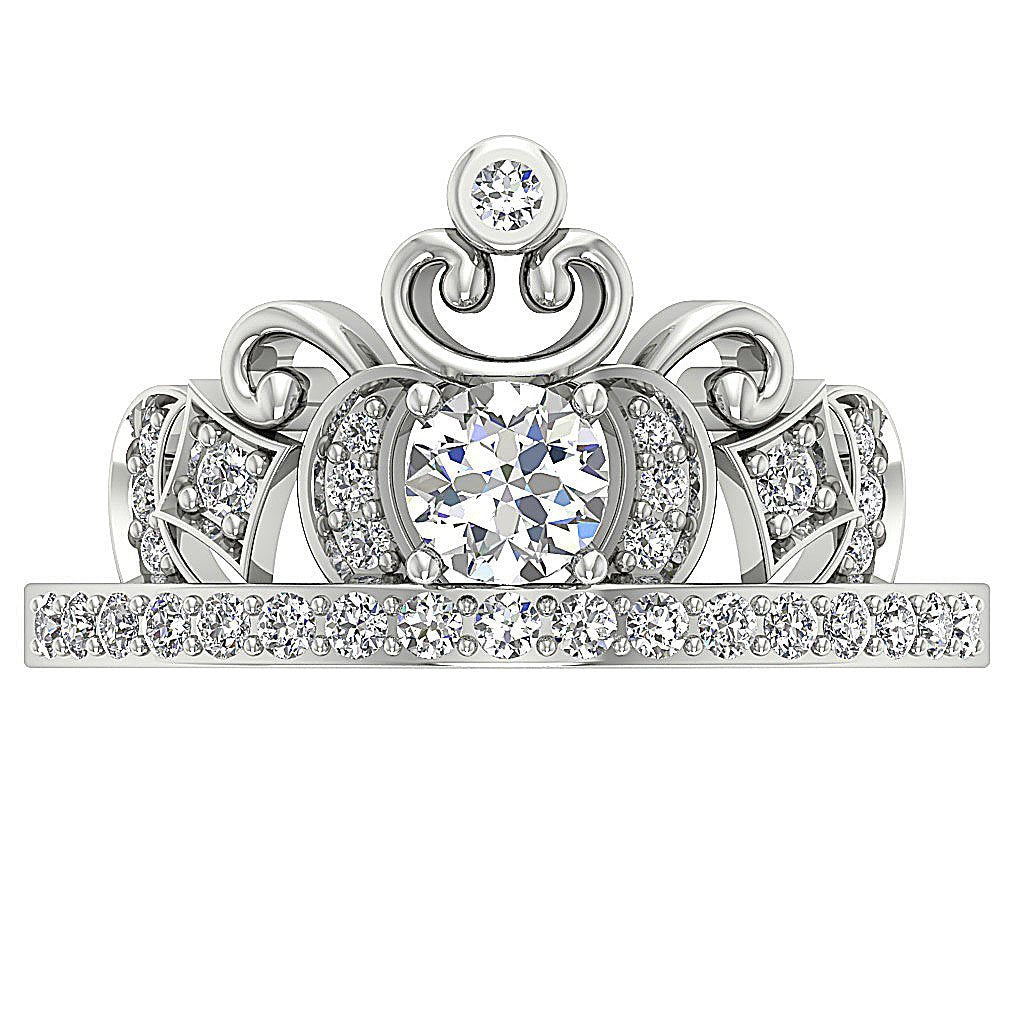 11.20 MM Solitaire Engagement Ring I1 G 0.65 Ct Natural Diamond 14k White Gold Prong Bezel Set