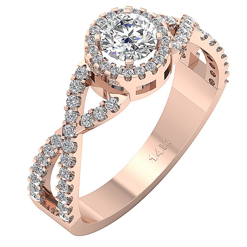 14K White Gold Solitaire Accent Round Diamond Anniversary Ring SI1 G 1.10 Ct Prong Set