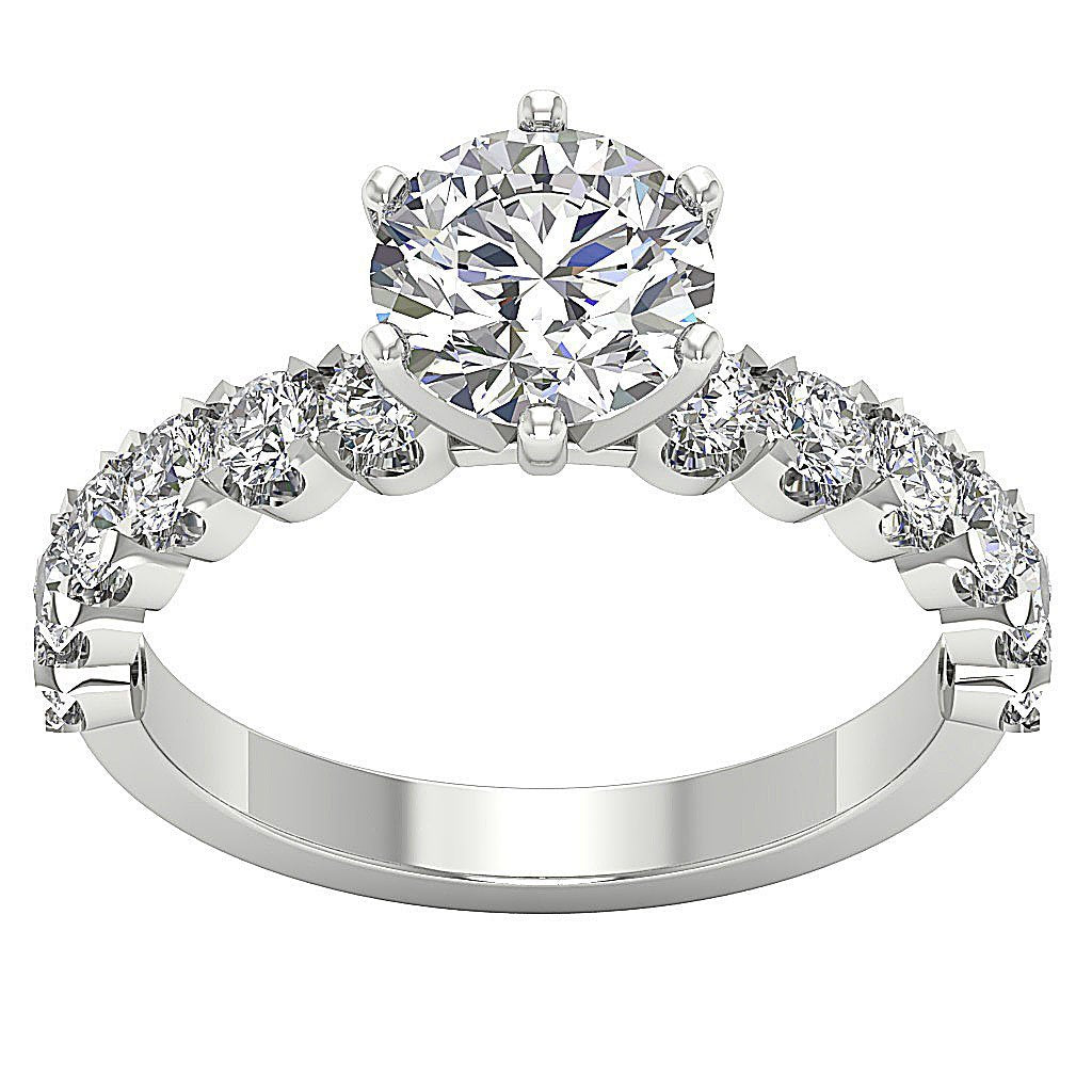 Accent Solitaire Wedding Natural Diamond Ring I1 G 2.50 Ct 14k White Yellow Rose Gold