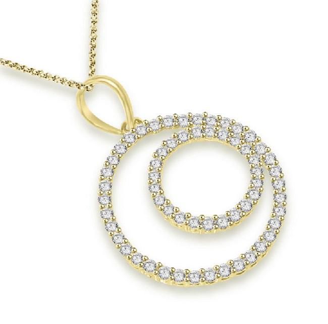 14k/18k Rose Gold Circle Of Love Anniversary Pendants Round Diamond I1/SI1 G 0.70 Ct Prong Set