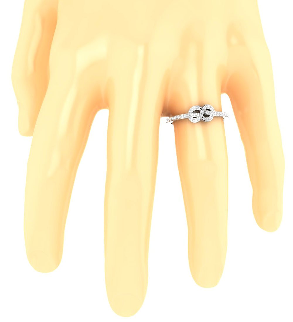 14K White Gold Designer Wedding Ring Genuine Diamond SI1 G 0.35 Ct Prong Set 5.80 MM