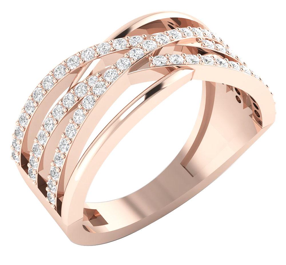Genuine Diamond 14K Solid Gold Ring Prong Set SI1 G 0.60 Ct 8.95 MM