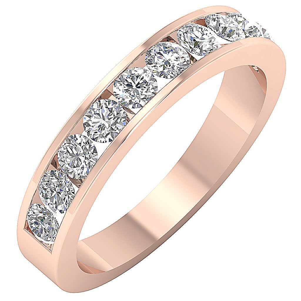 Designer Wedding Ring VS1 E 1.20 Ct Natural Diamond Channel Set 4.30MM