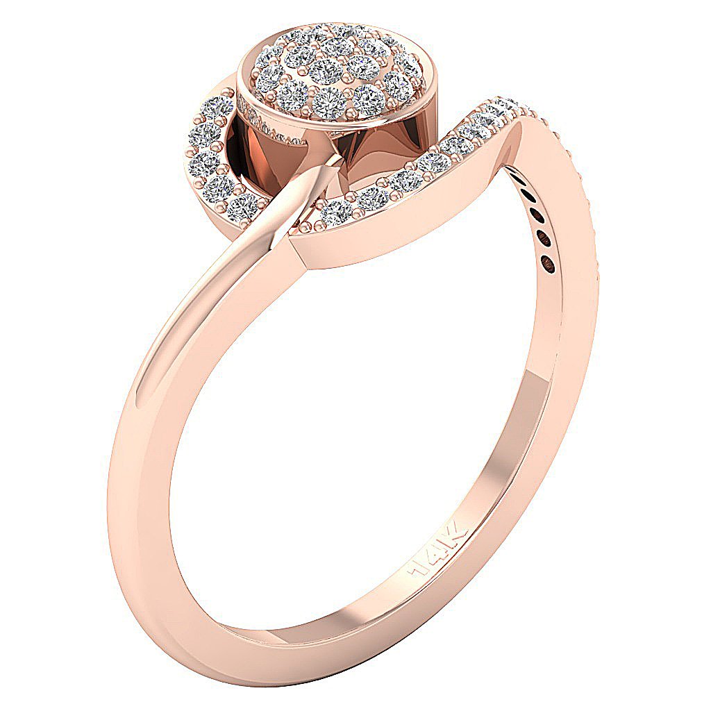 Engagement Genuine Diamond Ring SI1 G 0.30 Ct Round Cut Prong Set 9.30 MM