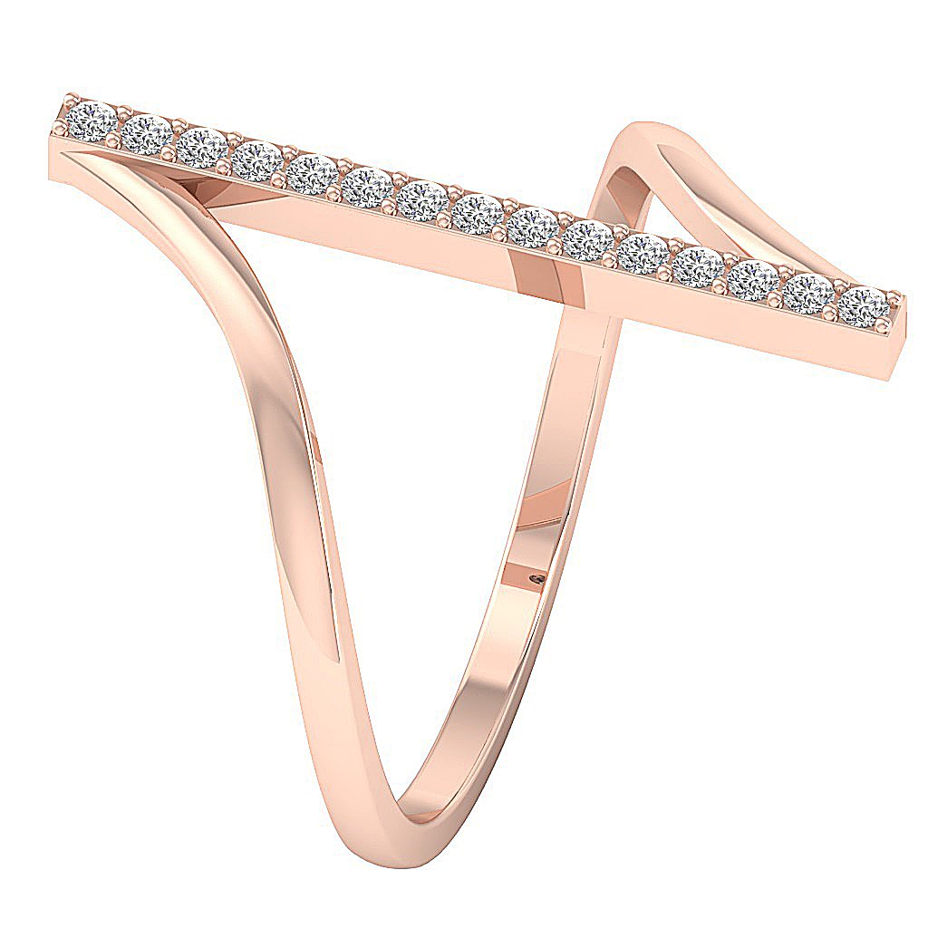 Prong Set Designer Engagement Ring Natural Diamond I1 G 0.20 Ct 14K White Yellow Rose Gold