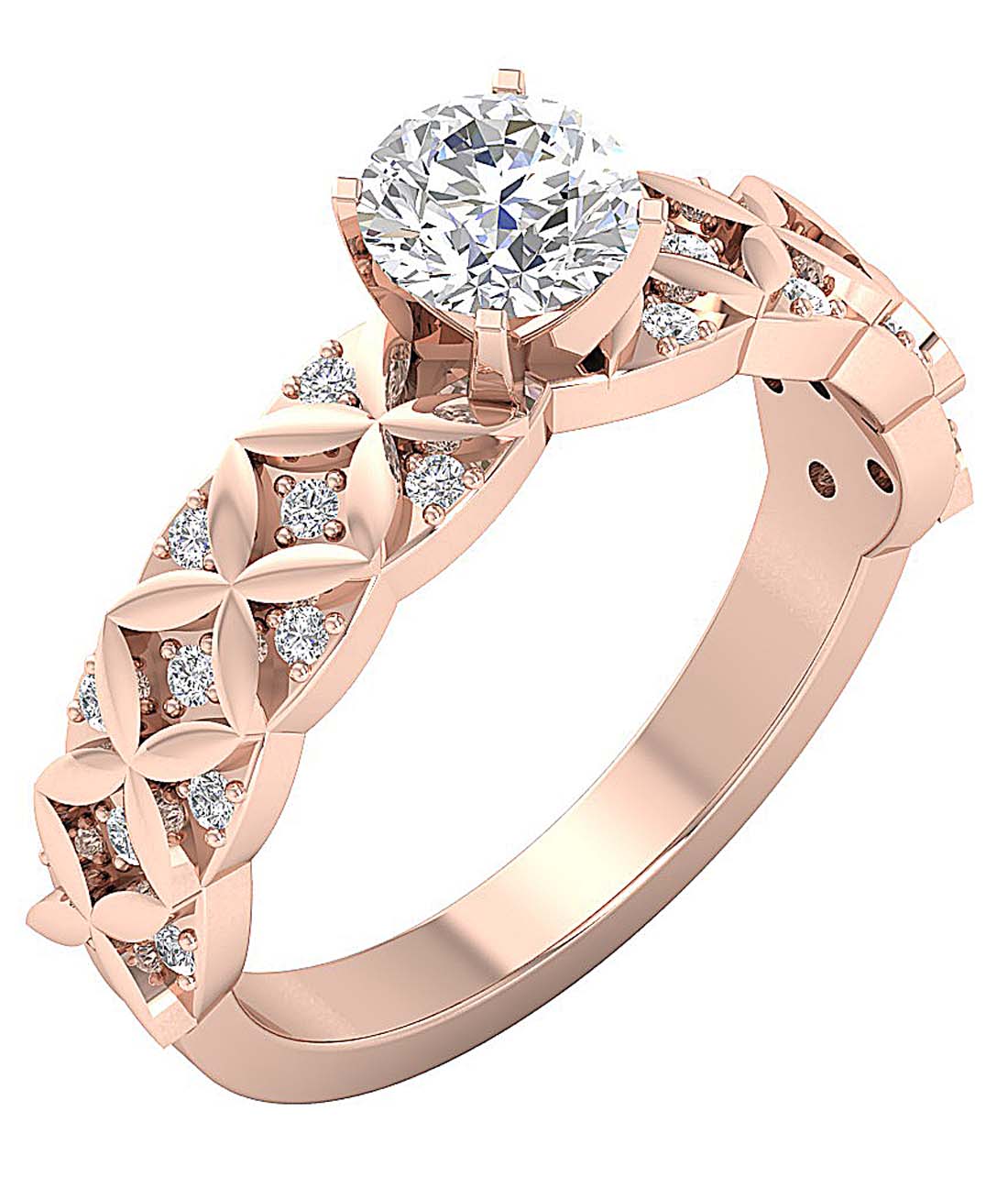 I1 G 1.10 Ct Genuine Diamond Designer Solitaire Wedding Ring 14k Yellow Gold Prong Set